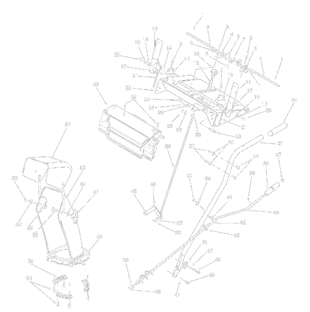Handle Assembly Diagram and Parts List for 31AE640F372 1999 Yard Machines Snow Blower